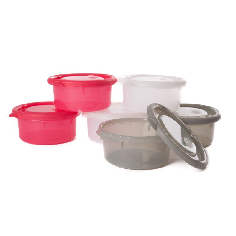 Produkt - Misky s víčky Bowls Pink/White/Grey 300ml (6ks)