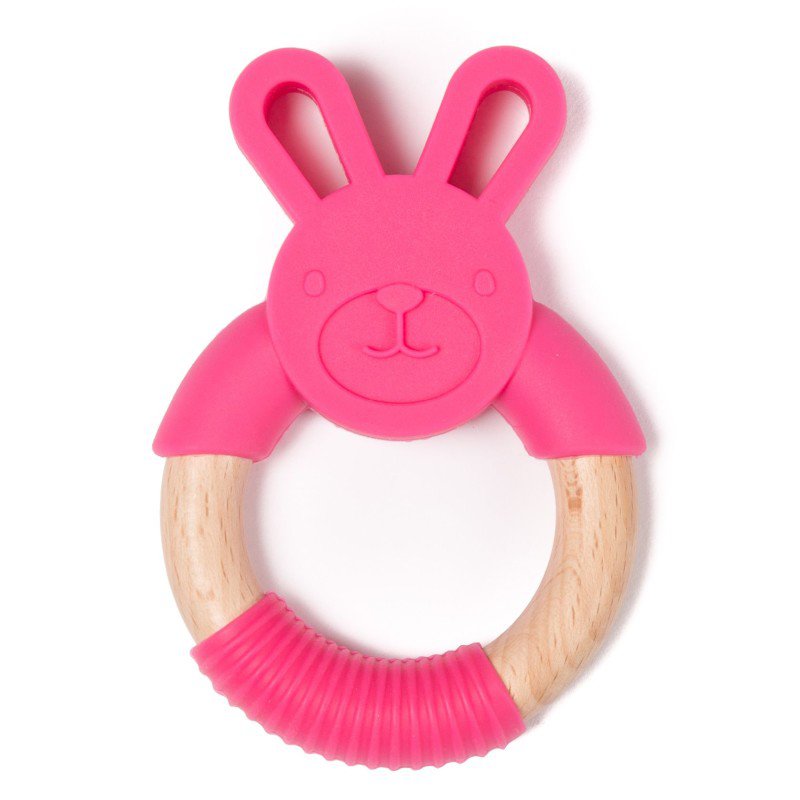 Produkt - Kousátko B-TEETHER ANIMAL WOOD Pink Rabbit