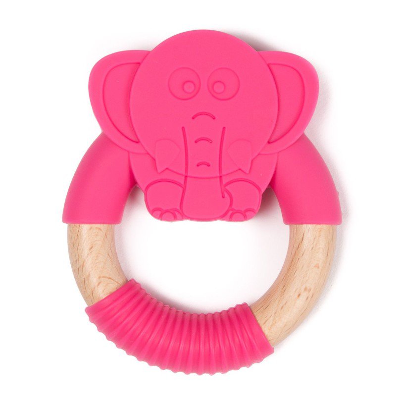 Produkt - Kousátko B-TEETHER ANIMAL WOOD Pink Elephant