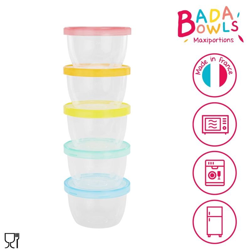 Produkt - Misky s víčky MAXI FUN COLORS 250ml sada 5ks