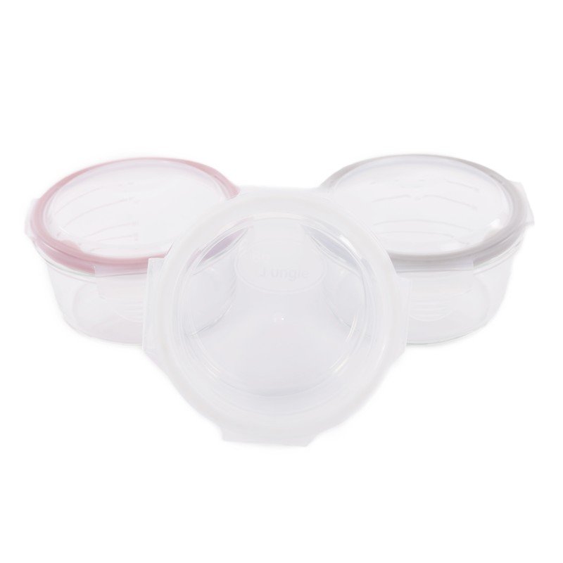 Produkt - Skleněné misky s víčky B-Glass Bowls 280ml White/Grey/Pink