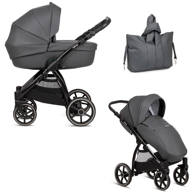 Produkt - Kombinovaný kočárek B-SUVVY Shadow Grey Eco Leather