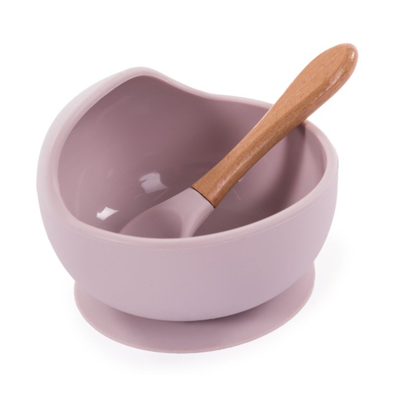 Produkt - Silikonová miska s přísavkou a lžičkou Pastel Pink