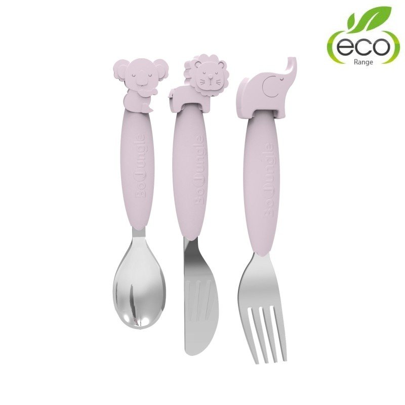 Produkt - Příbor silikon + nerez Pink