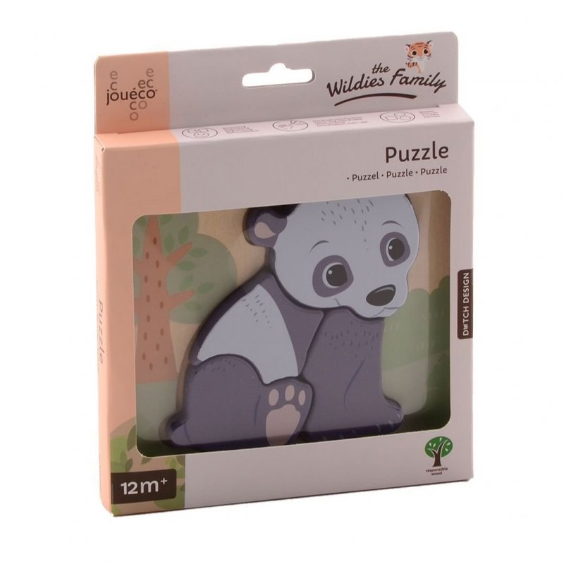 Produkt - The Wildies Family dřevěné mini puzzle Bear 12m+
