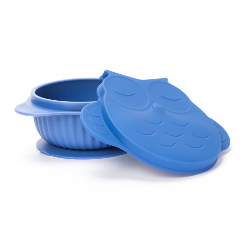Produkt - Silikonová miska s víčkem GIOfresh Owl Blue