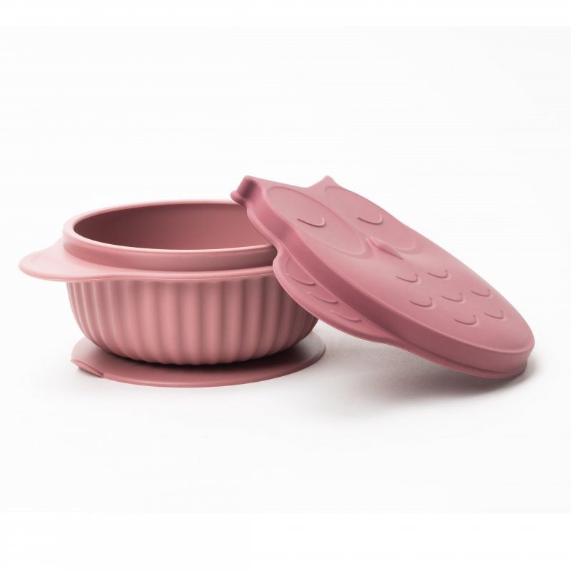 Produkt - Silikonová miska s víčkem GIOfresh Owl Pink