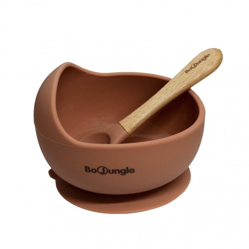 Produkt - Silikonová miska s přísavkou a lžičkou Terracotta