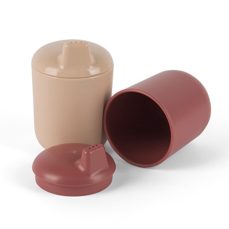 Produkt - Tiny Bio hrníčky s víčkem Nude/Red 2ks 0m+