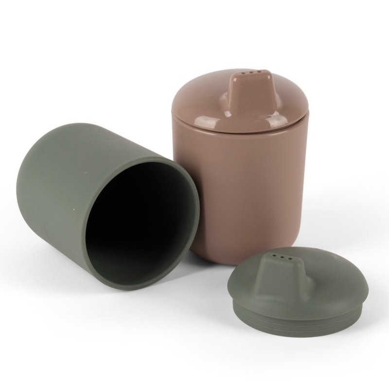 Produkt - Tiny Bio hrníčky s víčkem Olive/Mocca 2ks 0m+