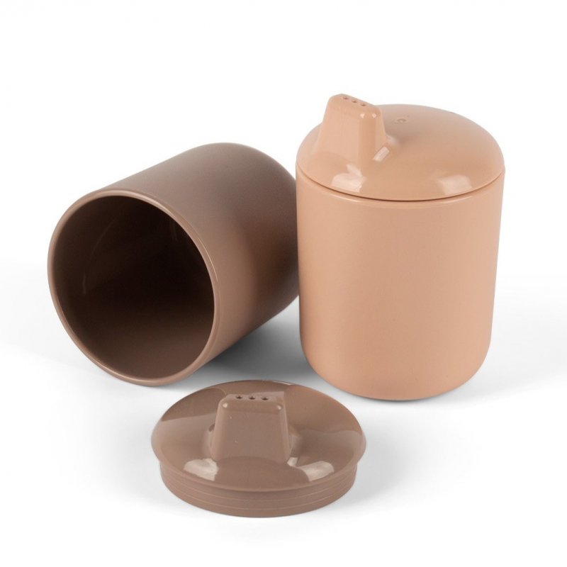 Produkt - Tiny Bio hrníčky s víčkem Nude/Mocca 2ks 0m+