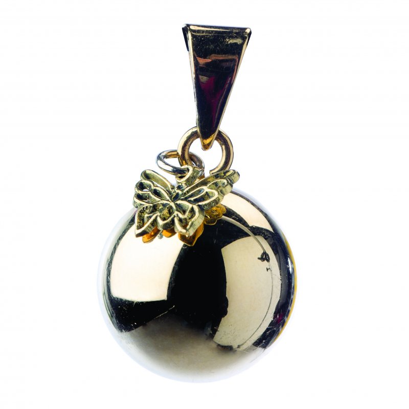 Produkt - Těhotenská rolnička ESSENTIALS Gold with butterfly charm