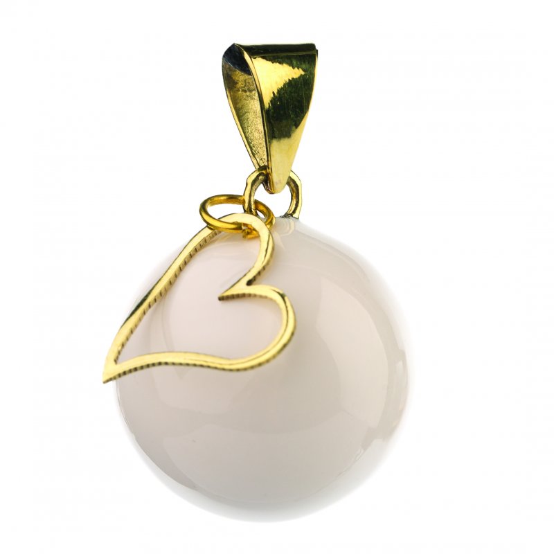 Produkt - Těhotenská rolnička ESSENTIALS White with heart charm