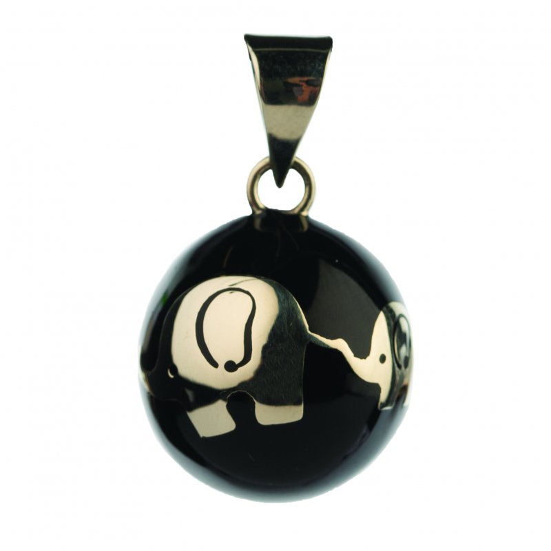 Produkt - Těhotenská rolnička ESSENTIALS Black with golden elephant