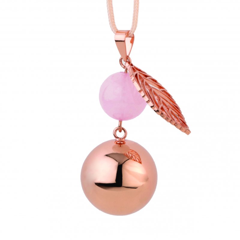 Produkt - Těhotenská rolnička FANTASY Rose gold pearl leaf