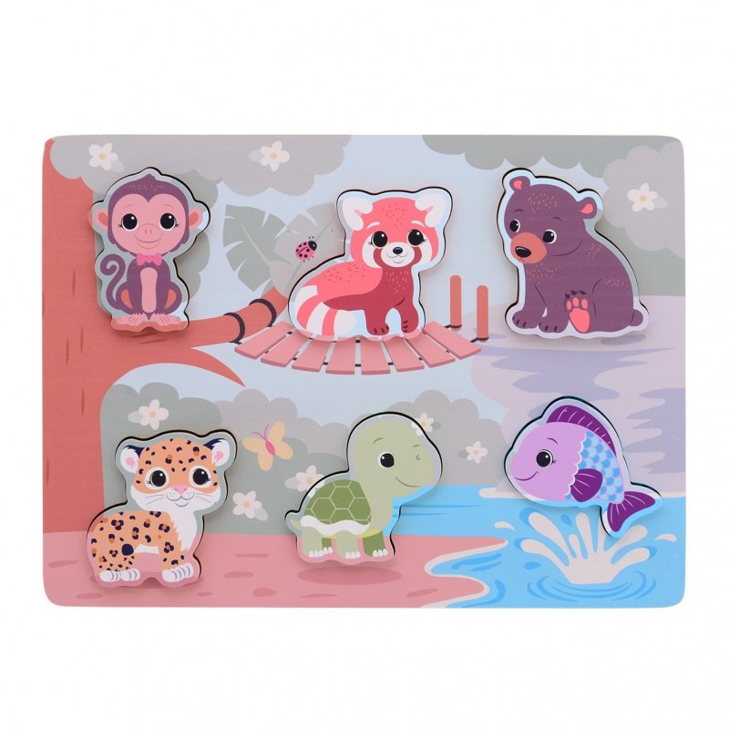 Produkt - The Wildies Family dřevěné puzzle Feel & Touch