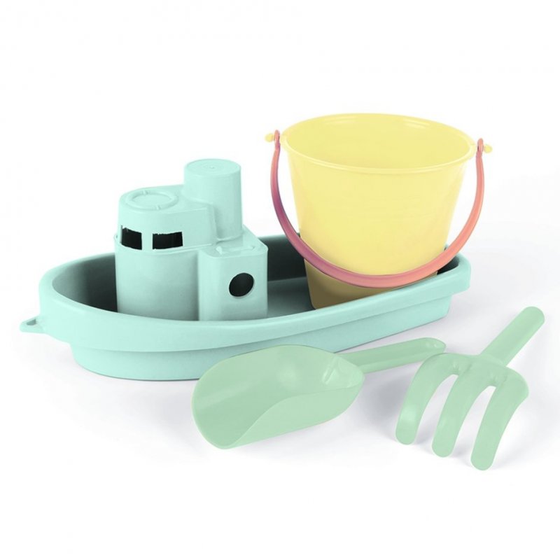 Produkt - Loďka a hračky na písek 4ks Pastel Blue 24m+