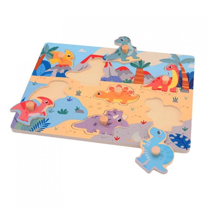 Produkt - Dřevěné puzzle s úchyty Dino II 18m+