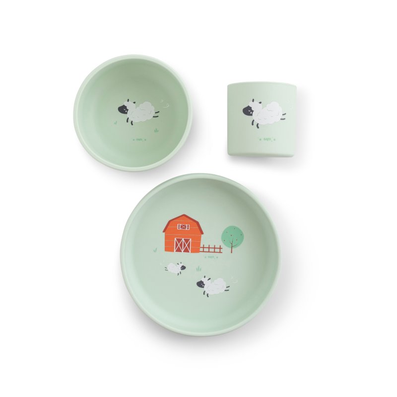 Produkt - Silikonová jídelní sada Funny Farm