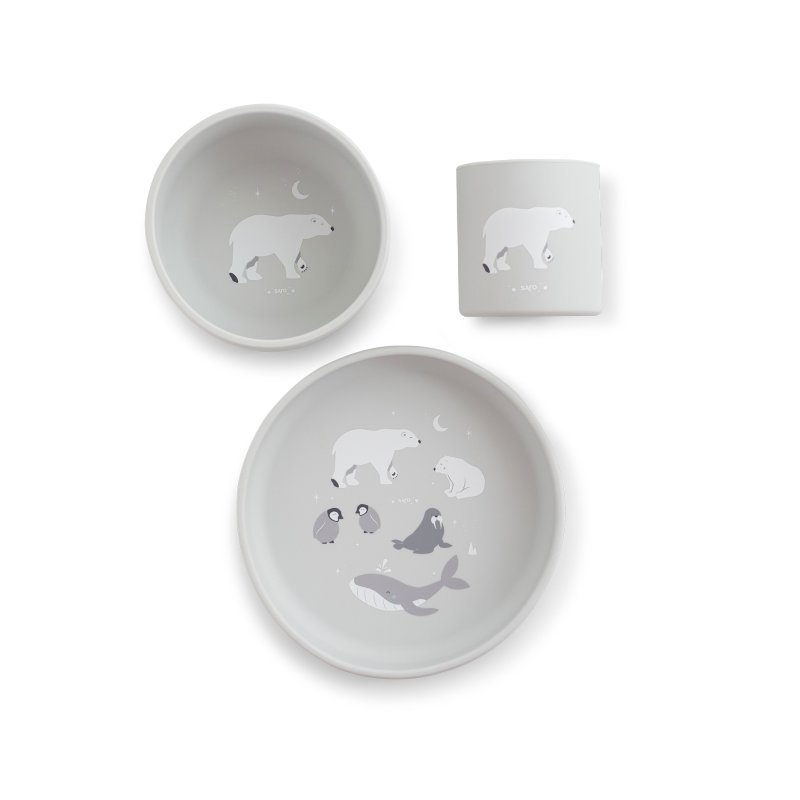Produkt - Silikonová jídelní sada Polaris Grey