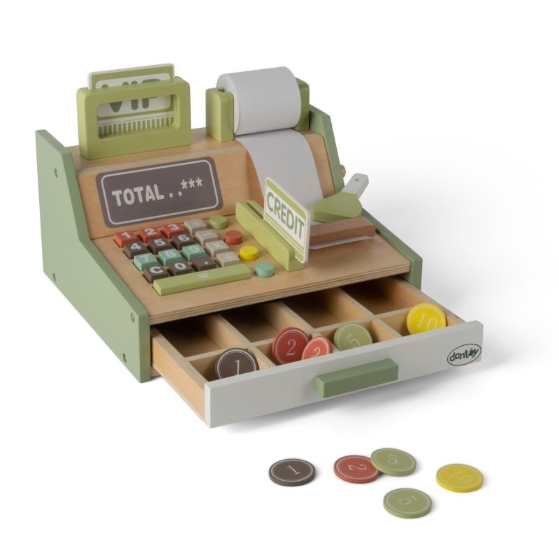 Produkt - Playful Wood dřevěná pokladna 17ks 36m+