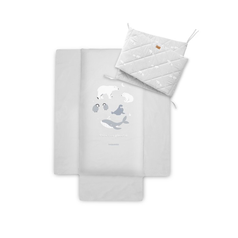 Produkt - 2-dílný bavlněný set do postýlky Polaris Grey 0m+