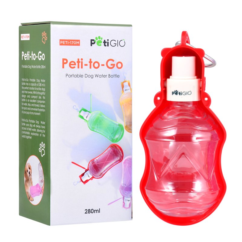 Produkt - Peti-to-Go přenosná láhev na vodu pro psy 280ml Red