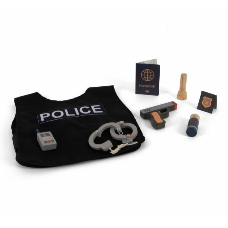 Produkt - Playful Wood dřevěný policejní set 8ks 36m+